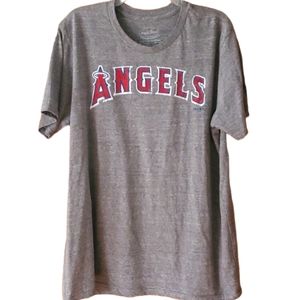 Majestic Threads Mens Grey LA Angels Baseball #27 Mike‎ Trout Tee Size 2X